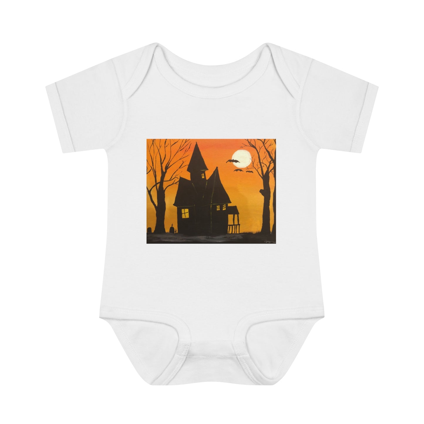 Halloween Spooky House Infant Baby Rib Bodysuit Costume