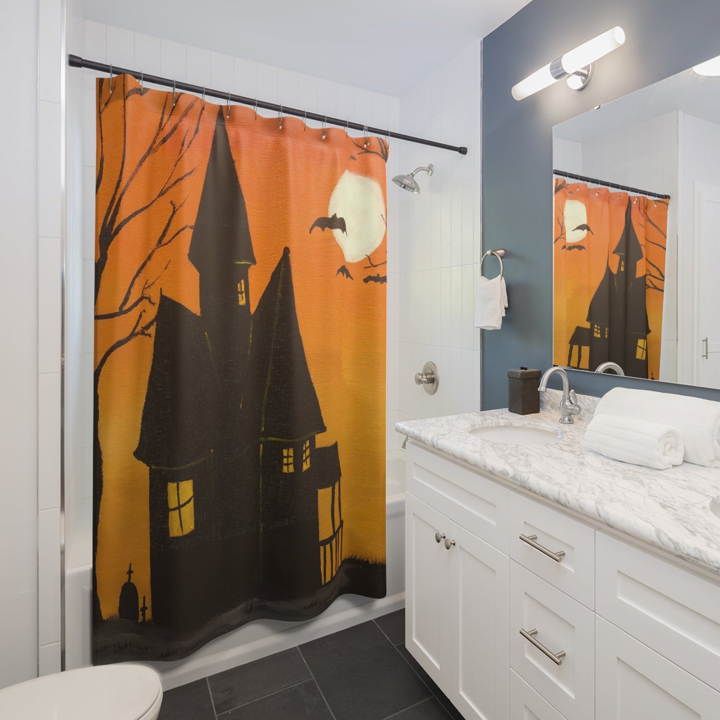 Halloween Spooky House Shower Curtain