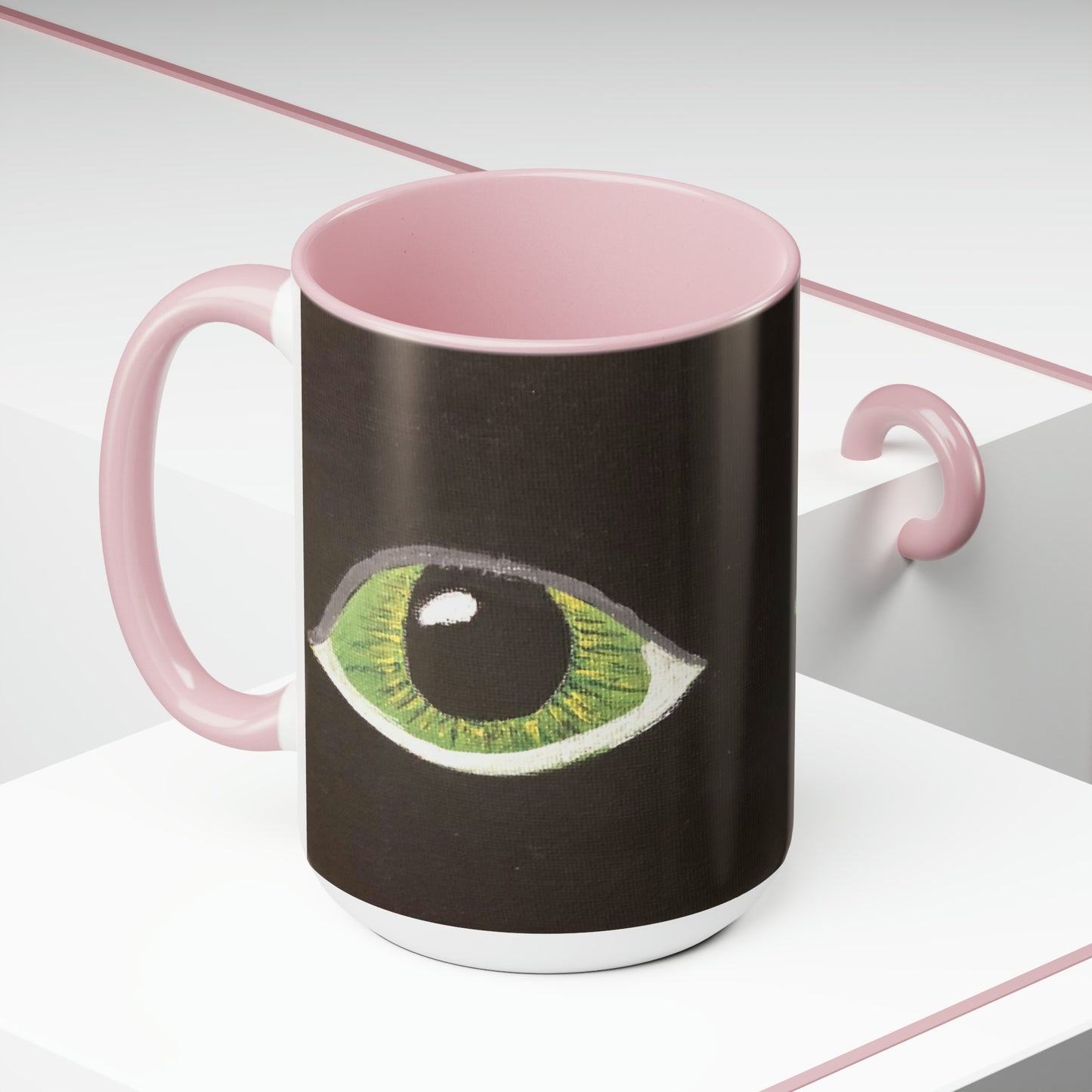 Halloween Spooky Eyes Two-Tone Coffee Mugs, 15oz