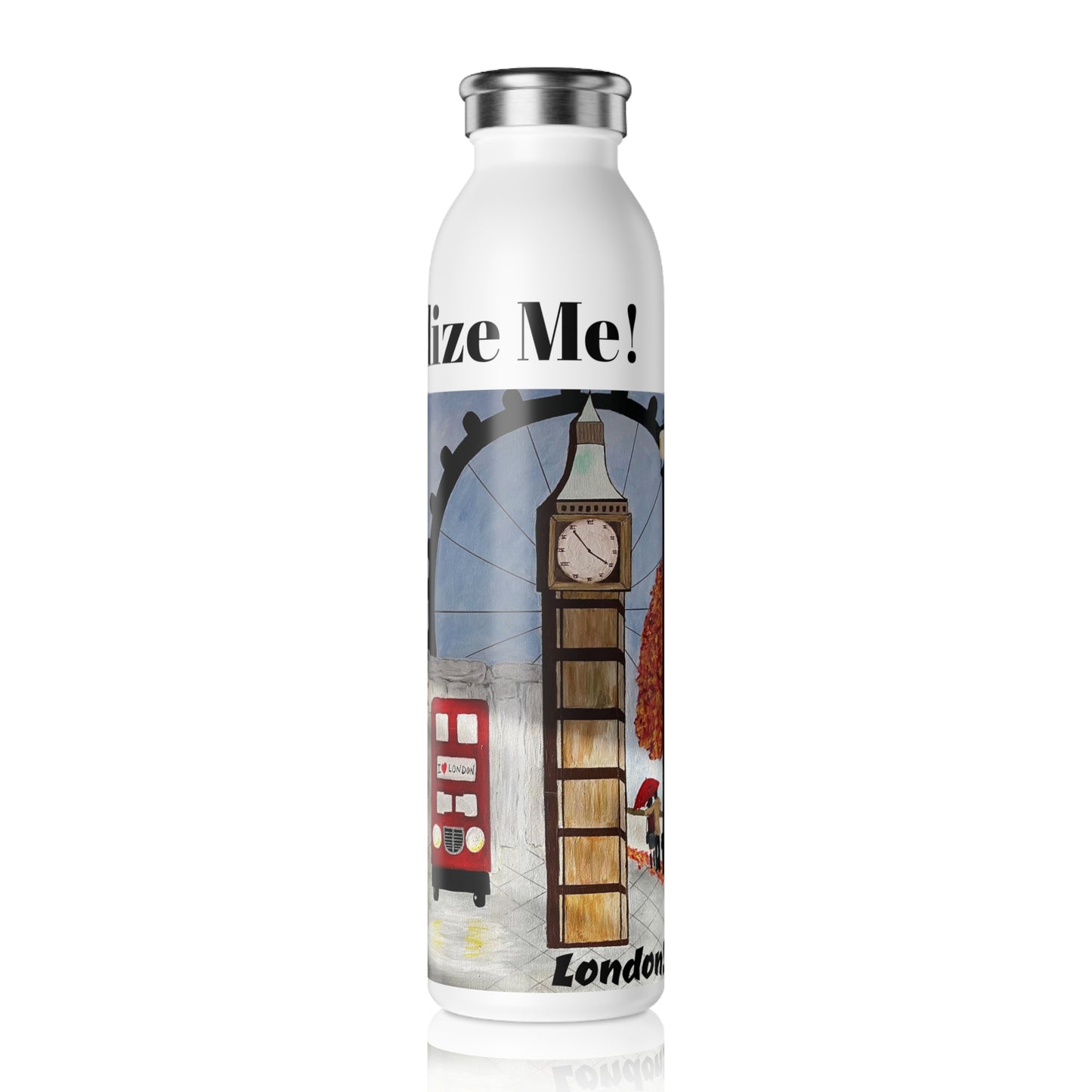 I Love London Slim Water Bottle (20oz)