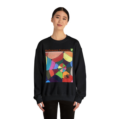 Halloween Colorized Spider Web Unisex Heavy Crewneck Sweatshirt