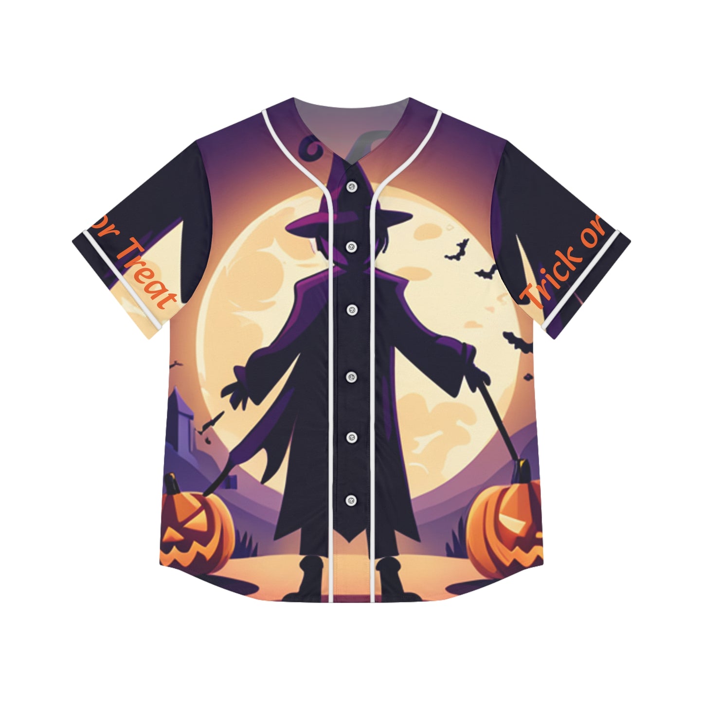 Halloween Witch Trick or Treat Women's Baseball Jersey