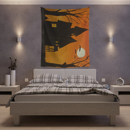 Halloween Spooky House Wall Tapestry