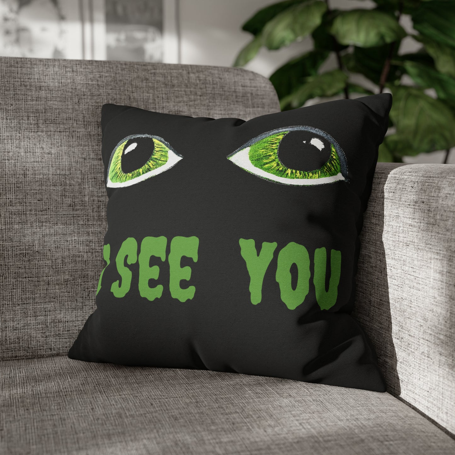 Halloween Spooky Eyes Square Pillow Case