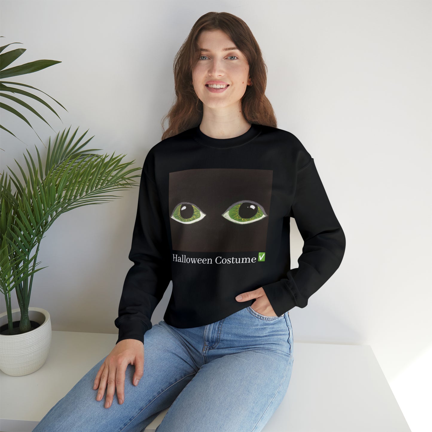 Halloween Spooky Eyes Unisex Heavy Crewneck Sweatshirt