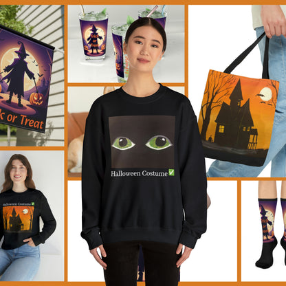 Halloween Spooky Eyes Unisex Heavy Crewneck Sweatshirt