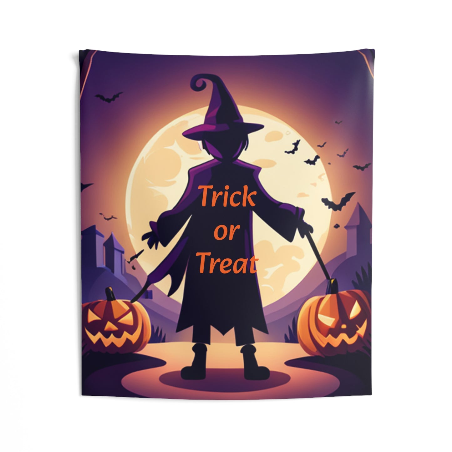 Halloween Witch Trick or Treat Indoor Wall Tapestry