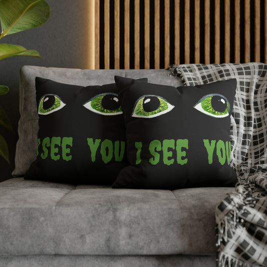 Halloween Spooky Eyes Square Pillow Case