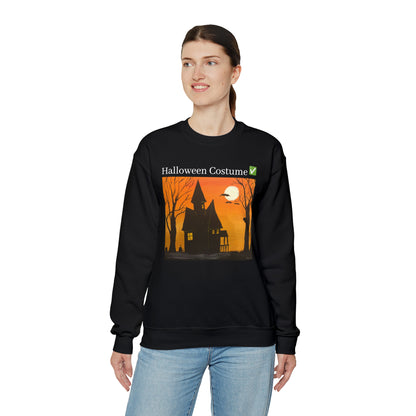 Halloween Spooky House Unisex Heavy Crewneck Sweatshirt