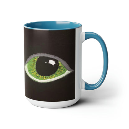 Halloween Spooky Eyes Two-Tone Coffee Mugs, 15oz