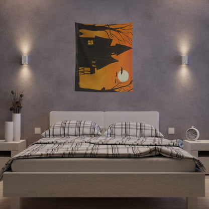 Halloween Spooky House Wall Tapestry