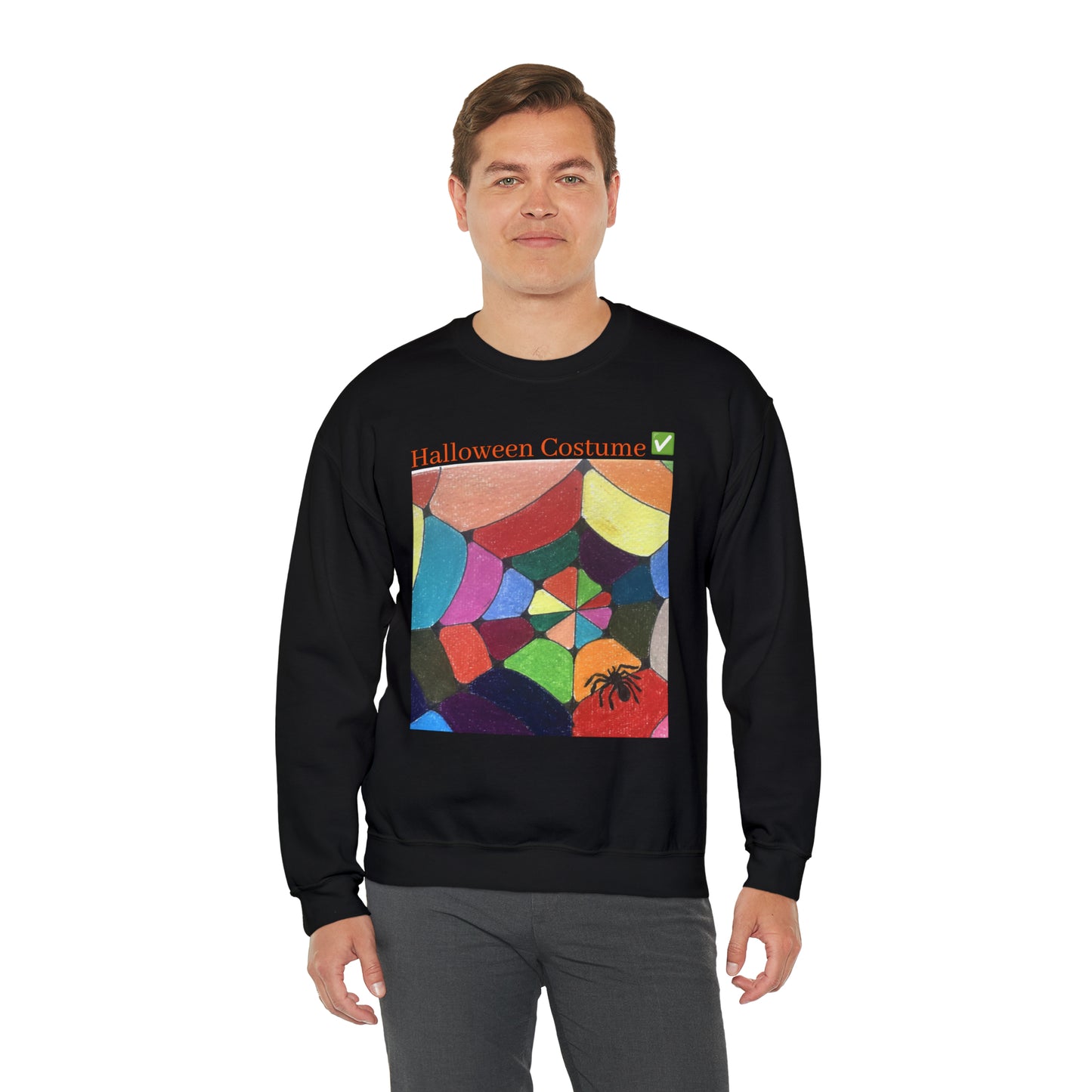 Halloween Colorized Spider Web Unisex Heavy Crewneck Sweatshirt