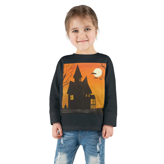 Halloween Spooky House Toddler Long Sleeve Tee