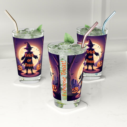 Halloween Witch Trick or Treat Pint Glass, 16oz