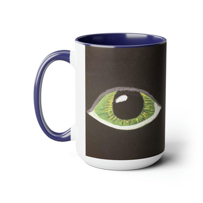 Halloween Spooky Eyes Two-Tone Coffee Mugs, 15oz