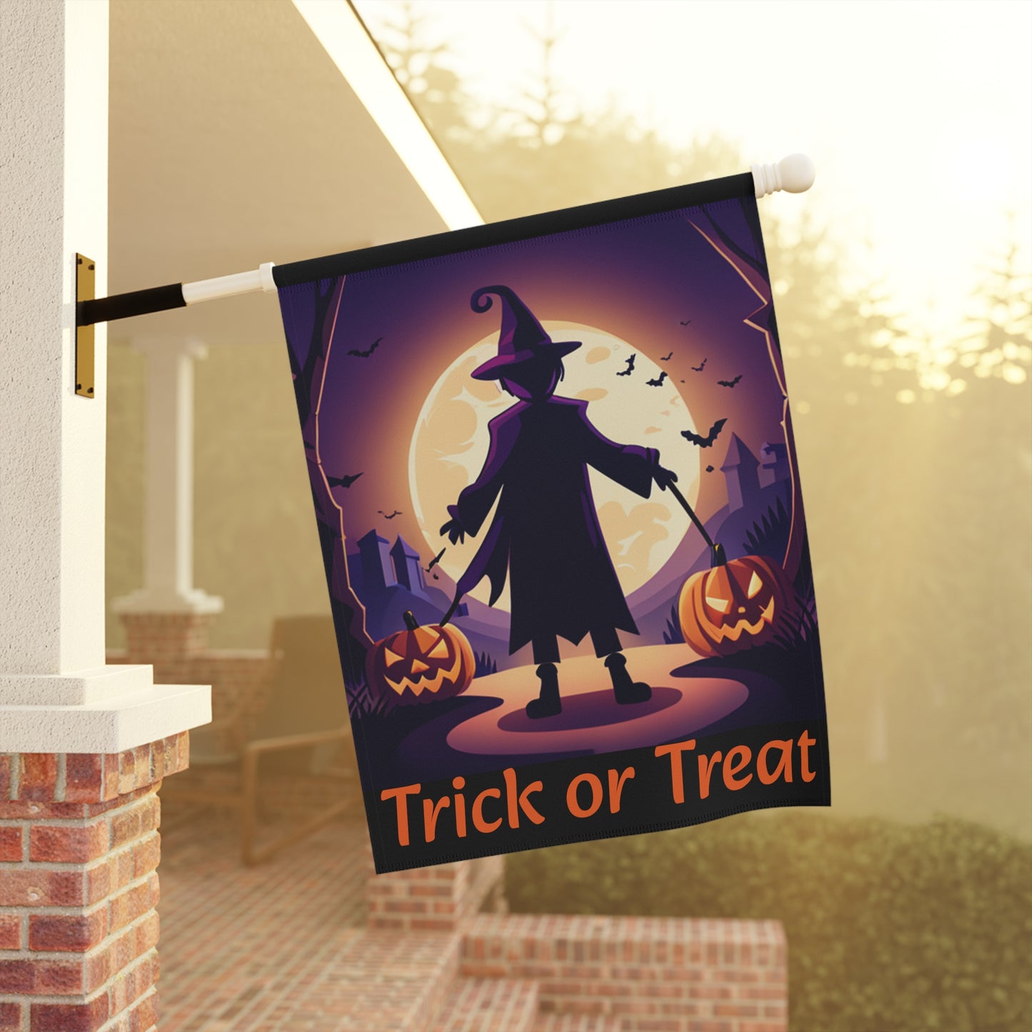 Halloween Witch Trick or Treat Welcome Garden & House Banner