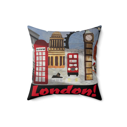 I love London Throw Pillow (Black)