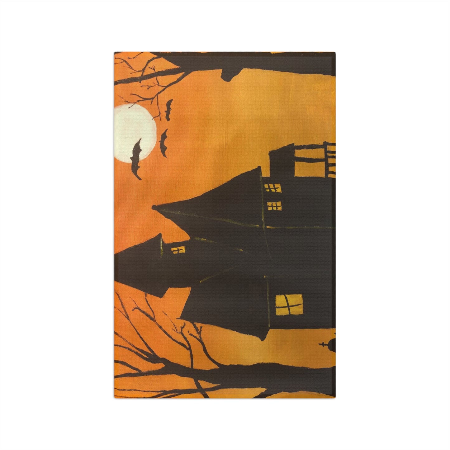 Halloween Spooky House Soft Tea Towel