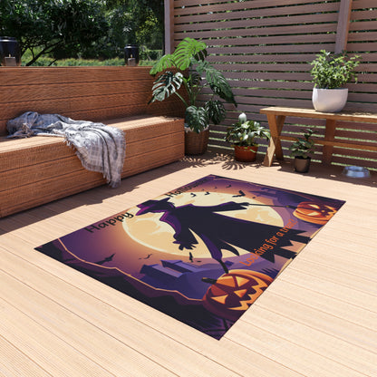 Halloween Witch Trick or Treat Outdoor Rug