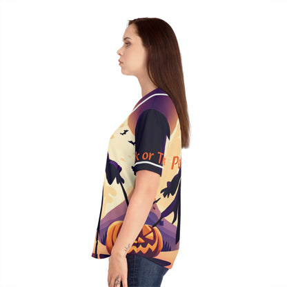 Halloween Witch Trick or Treat Women's Baseball Jersey