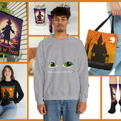 Halloween Spooky Eyes Unisex Heavy Crewneck Sweatshirt