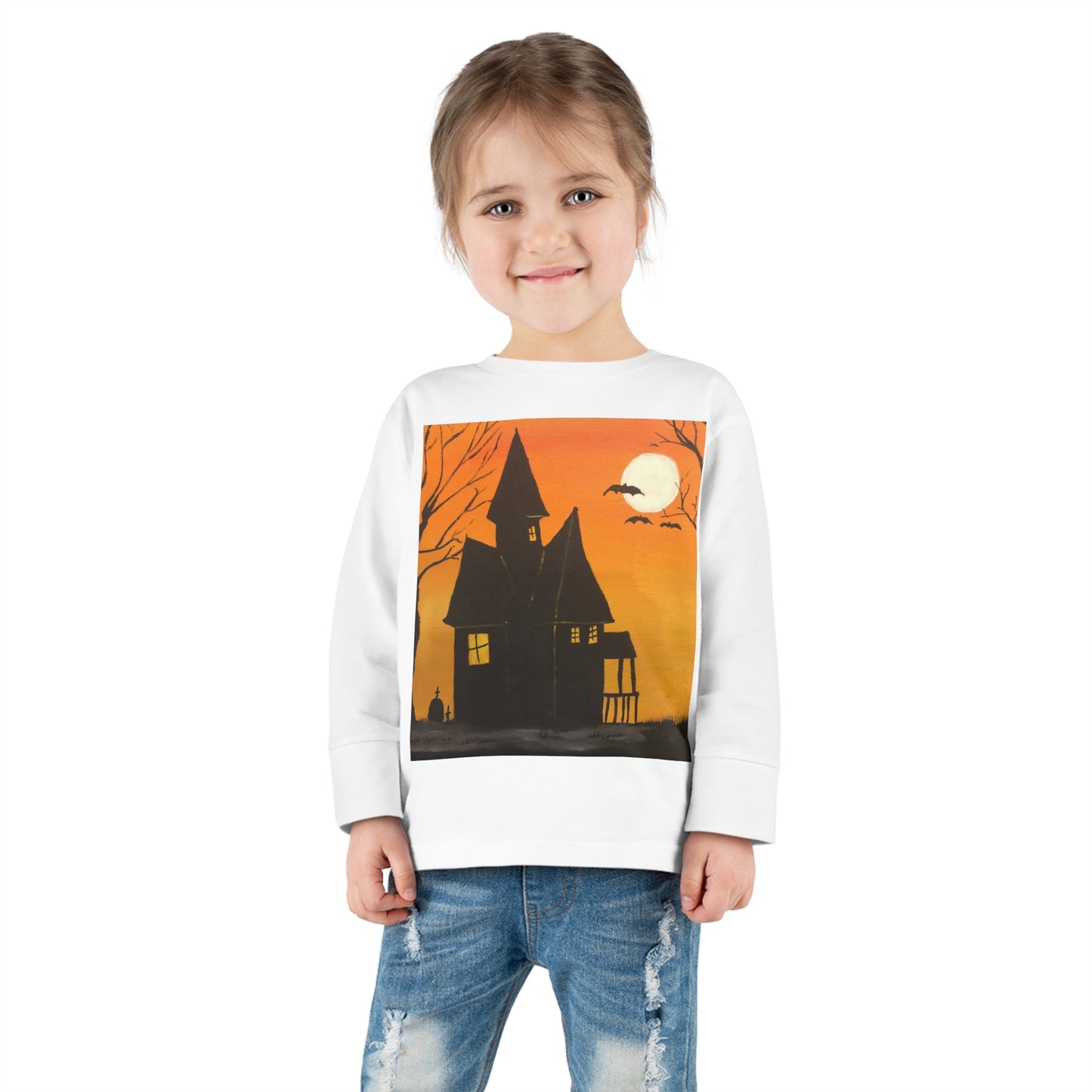 Halloween Spooky House Toddler Long Sleeve Tee