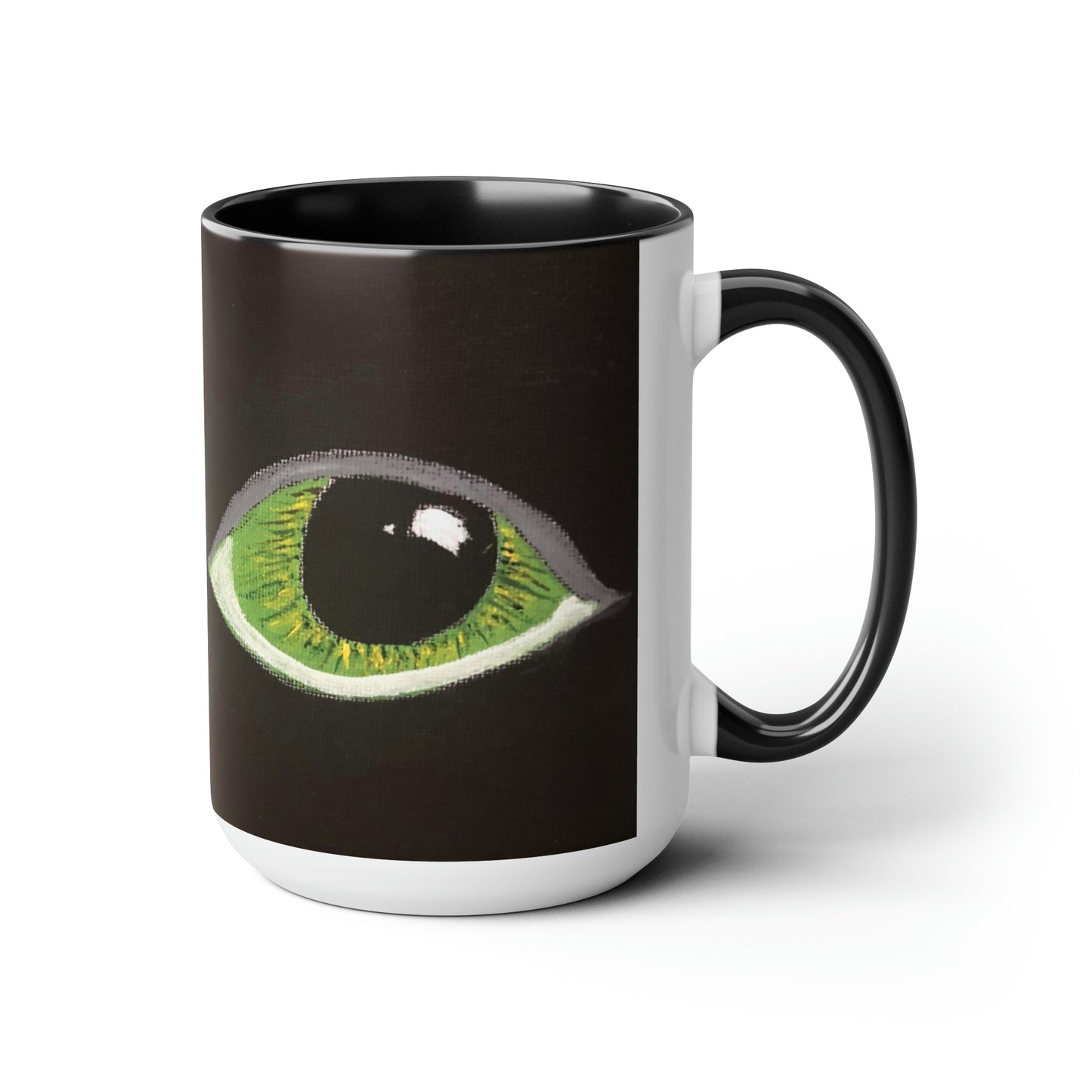 Halloween Spooky Eyes Two-Tone Coffee Mugs, 15oz