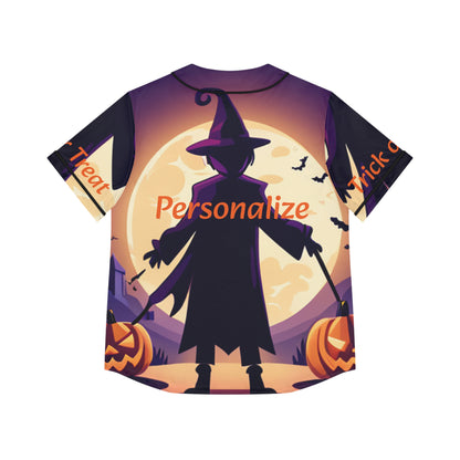 Halloween Witch Trick or Treat Women's Baseball Jersey