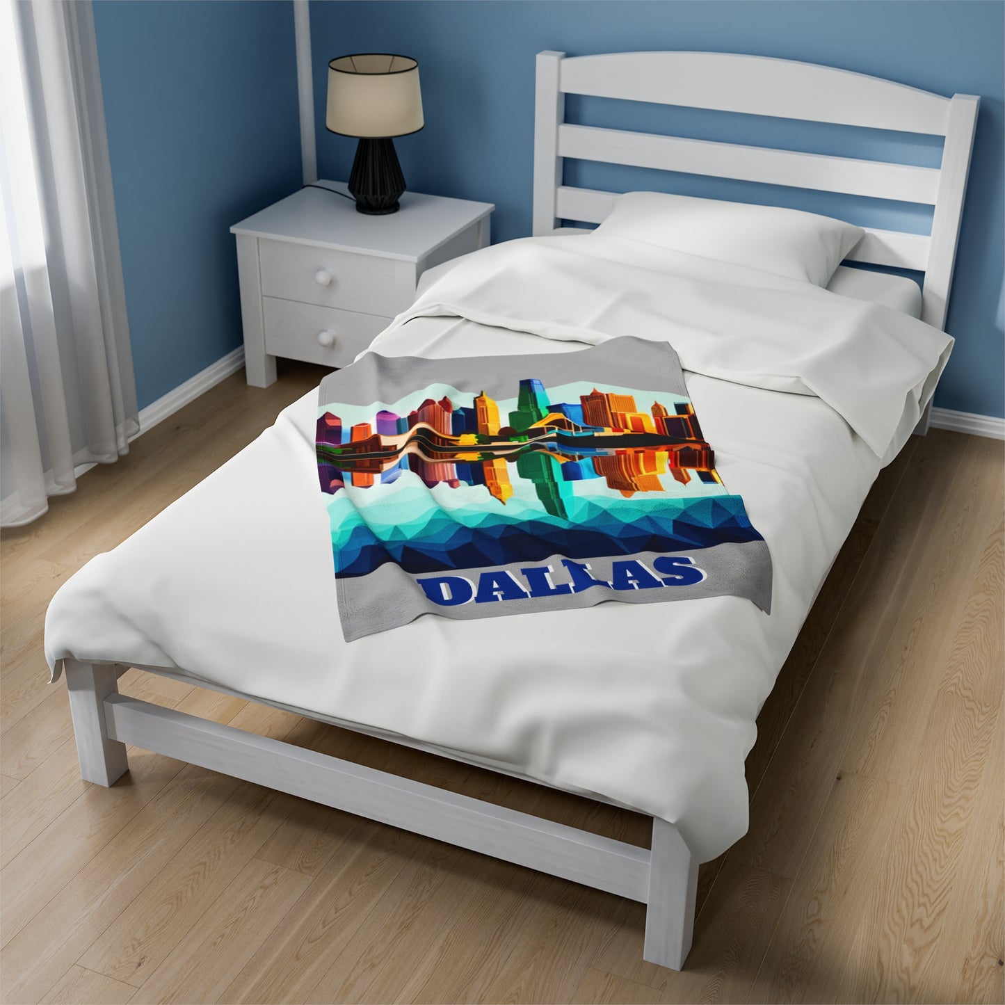 Dallas Texas Reflections Velveteen Plush Blanket