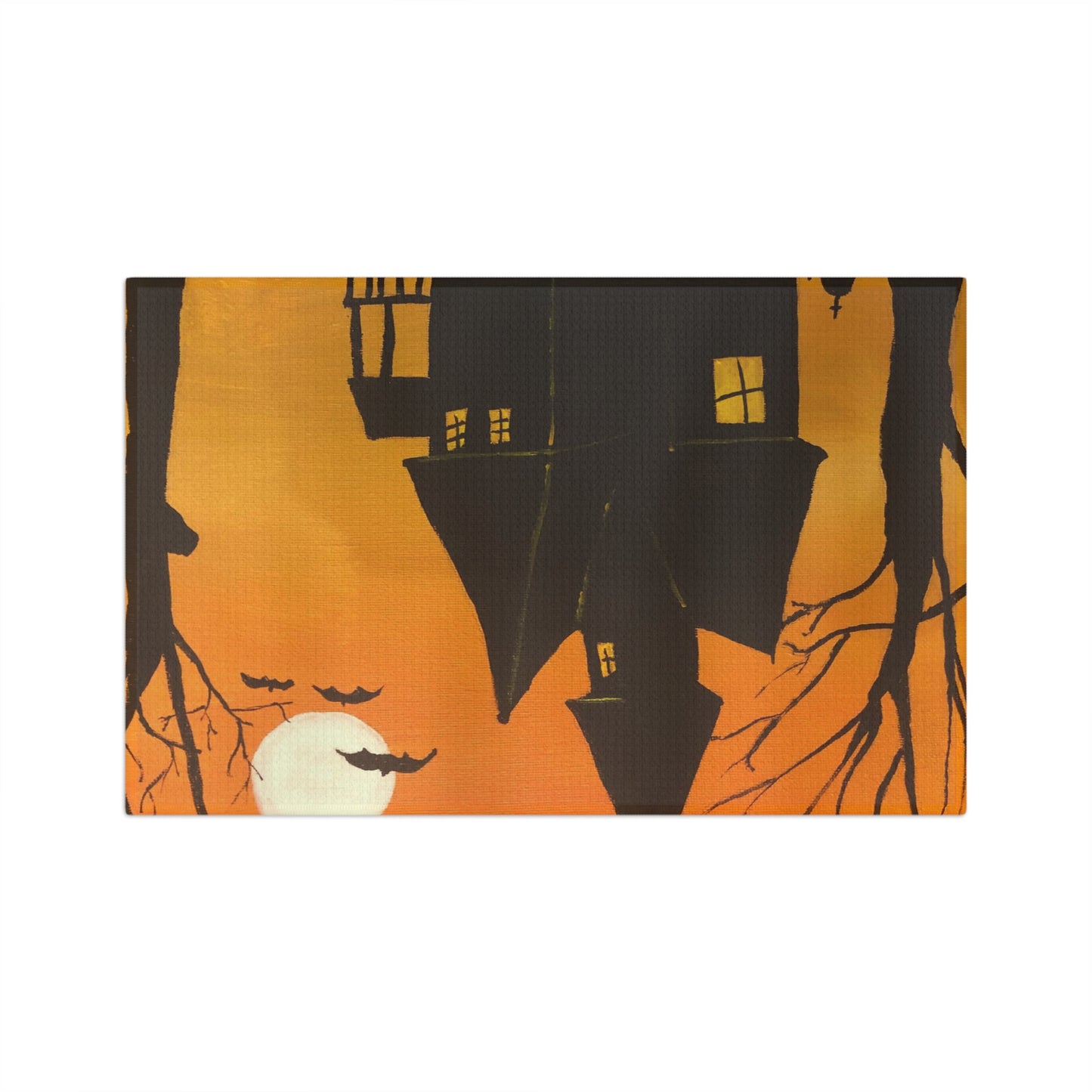 Halloween Spooky House Soft Tea Towel