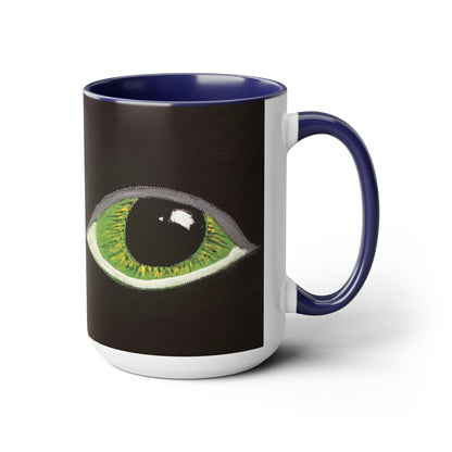 Halloween Spooky Eyes Two-Tone Coffee Mugs, 15oz