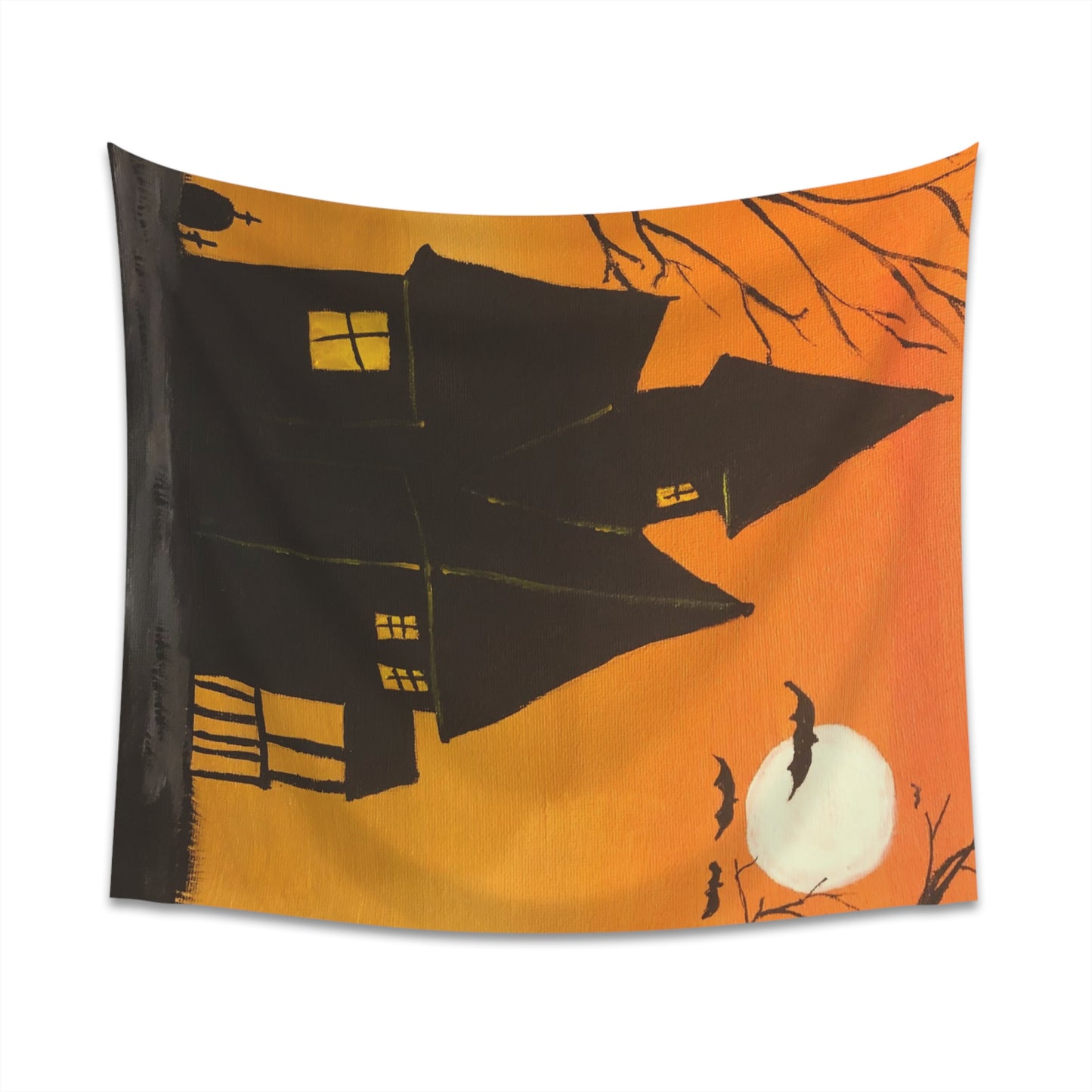 Halloween Spooky House Wall Tapestry