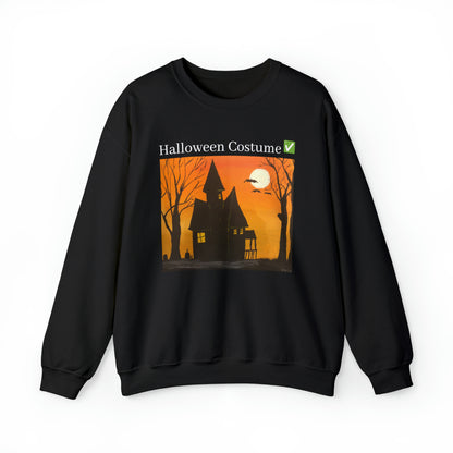 Halloween Spooky House Unisex Heavy Crewneck Sweatshirt