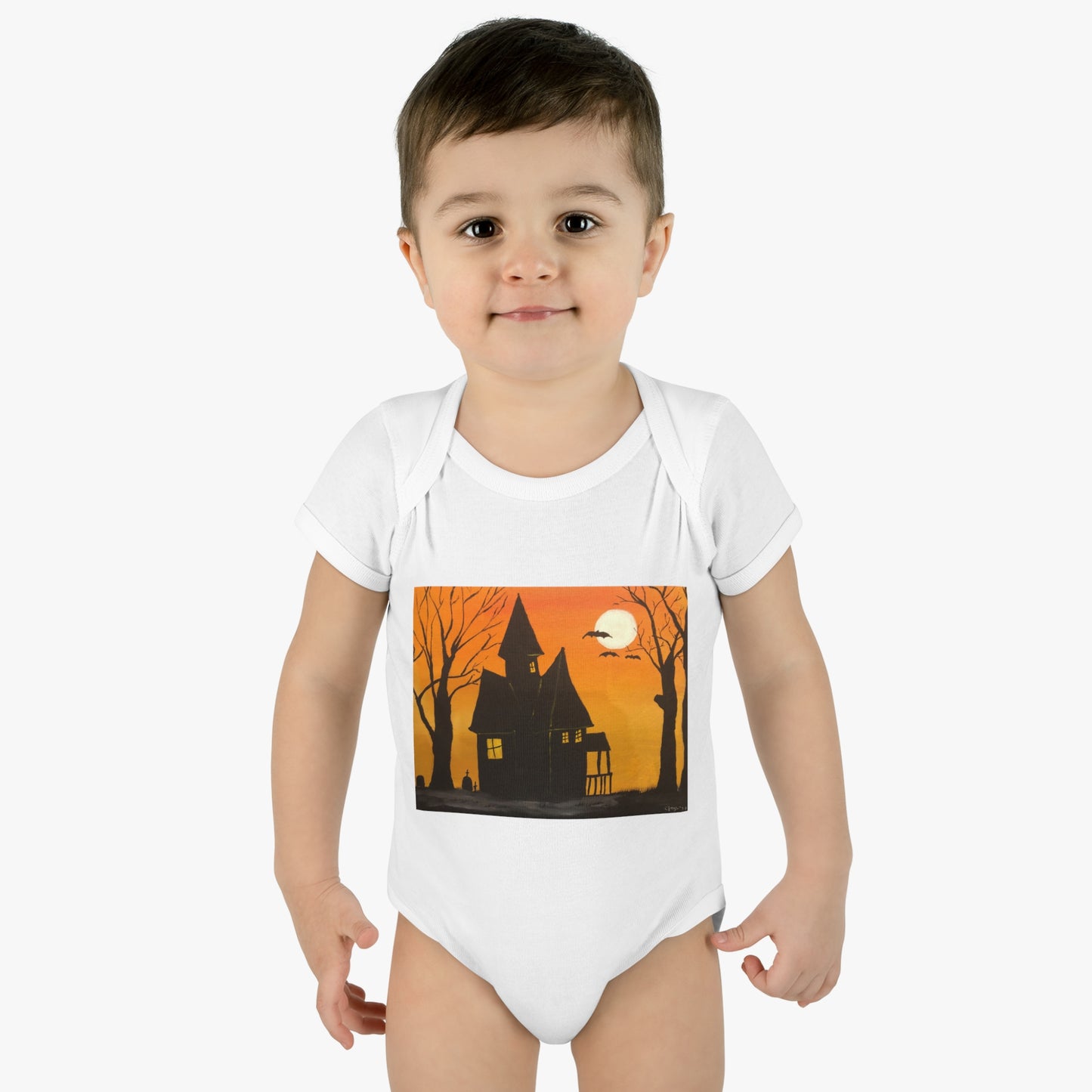 Halloween Spooky House Infant Baby Rib Bodysuit Costume