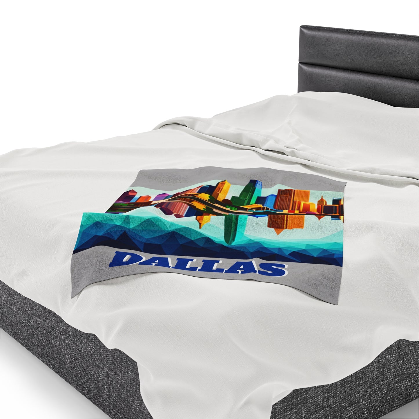 Dallas Texas Reflections Velveteen Plush Blanket