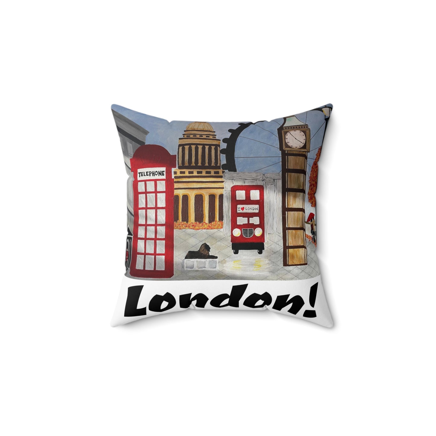 I love London Throw Pillow (White)