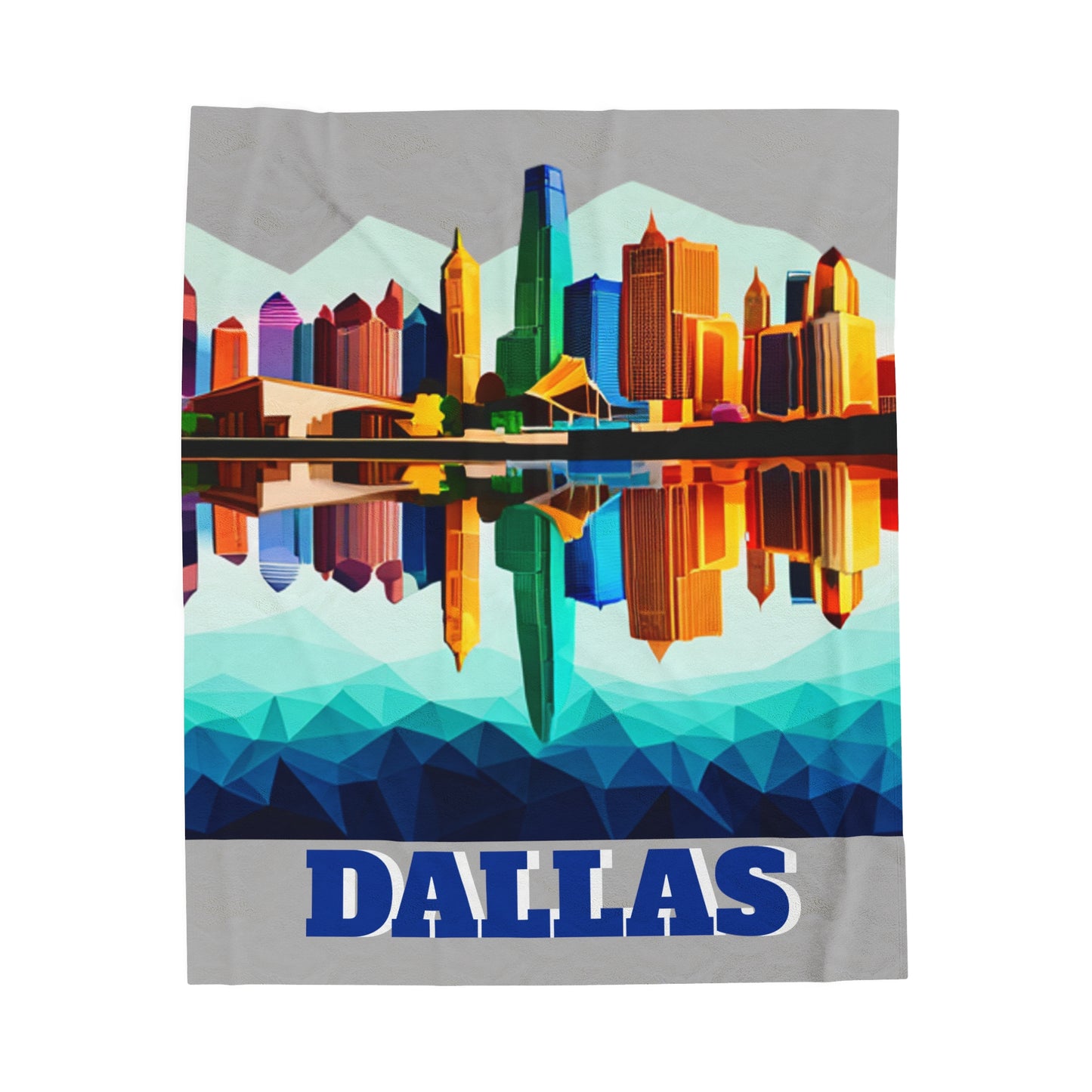 Dallas Texas Reflections Velveteen Plush Blanket