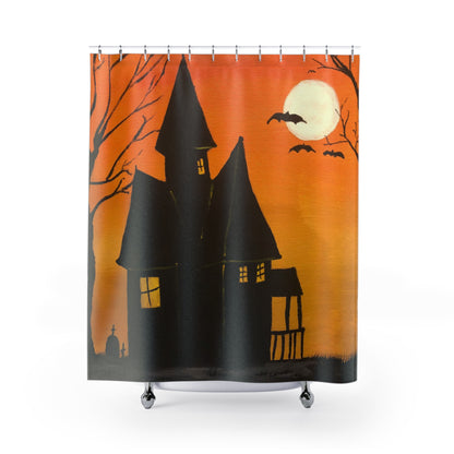 Halloween Spooky House Shower Curtain