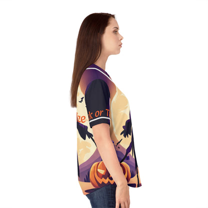 Halloween Witch Trick or Treat Women's Baseball Jersey