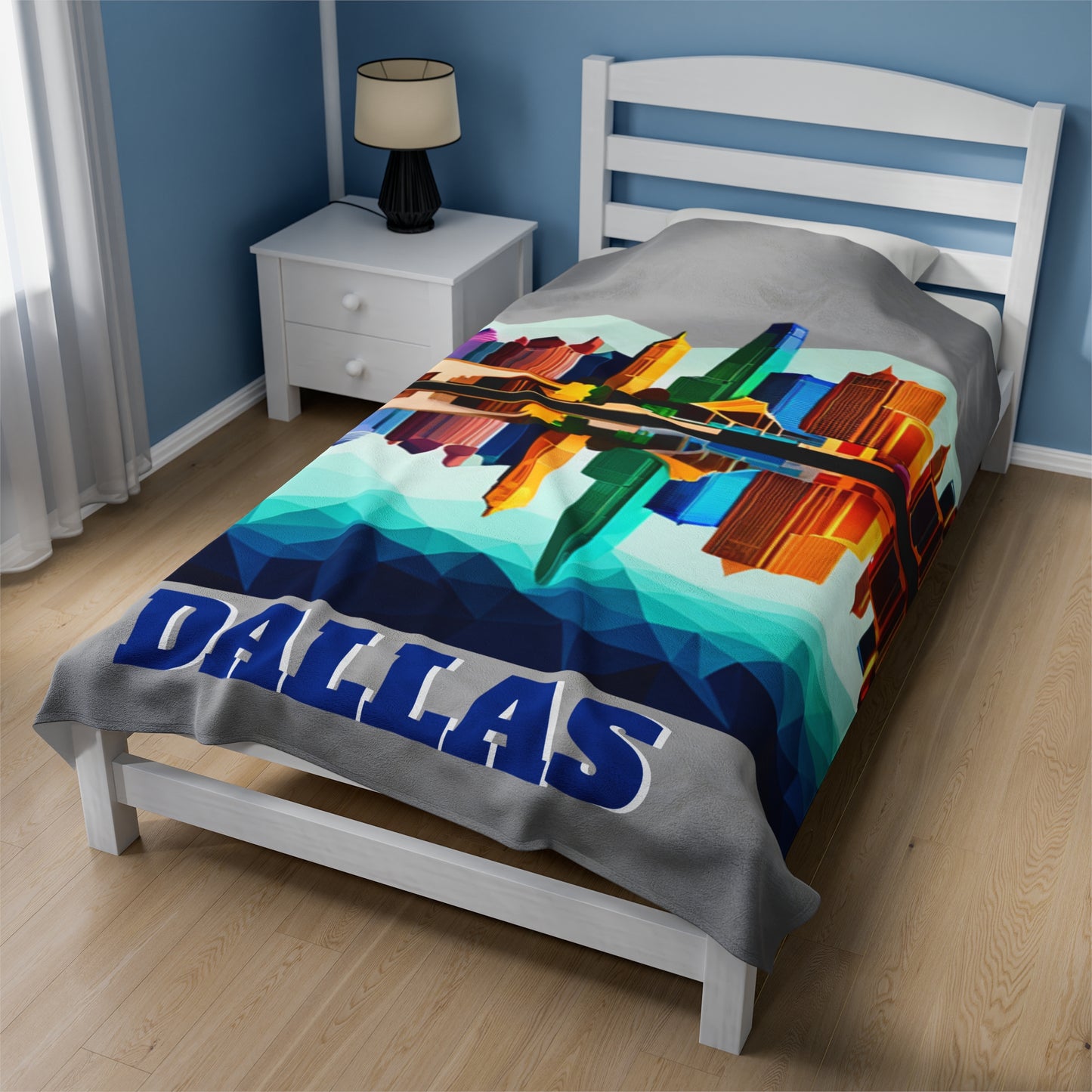 Dallas Texas Reflections Velveteen Plush Blanket