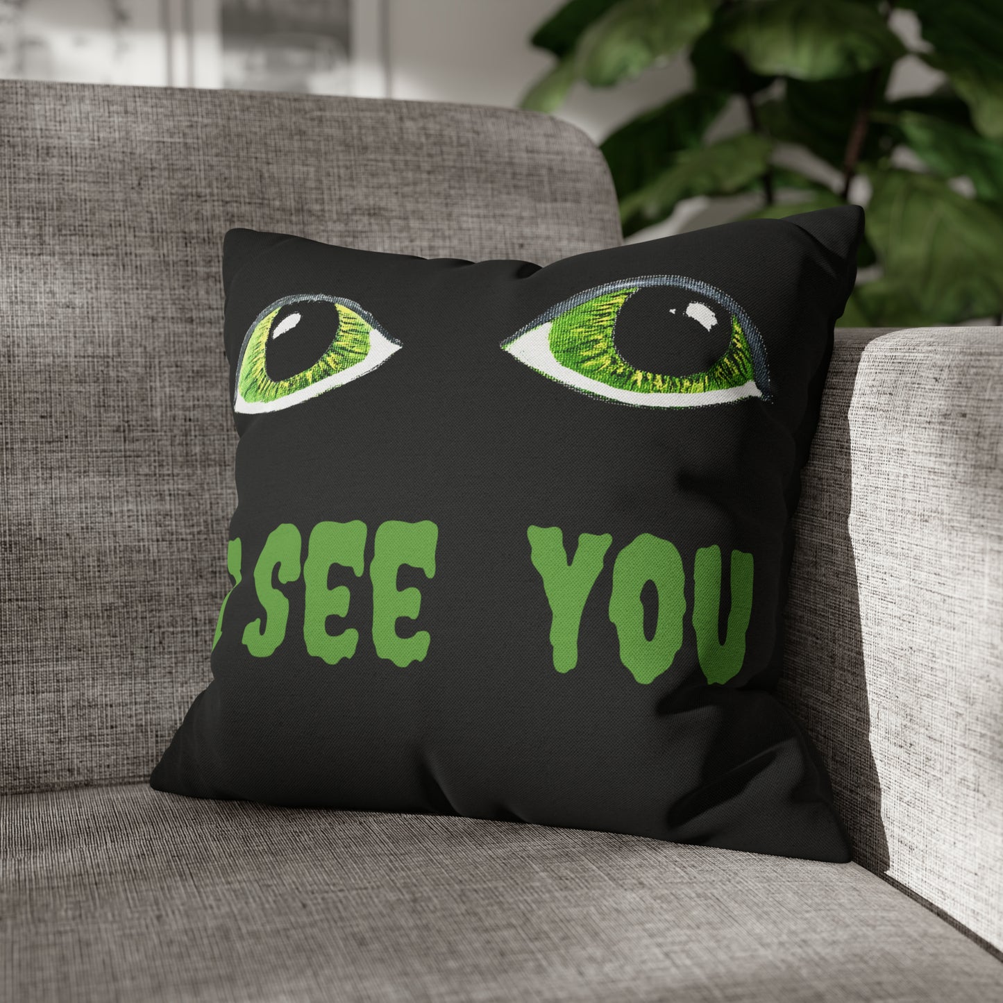 Halloween Spooky Eyes Square Pillow Case