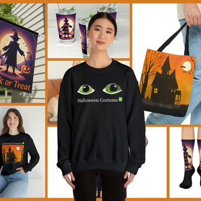 Halloween Spooky Eyes Unisex Heavy Crewneck Sweatshirt