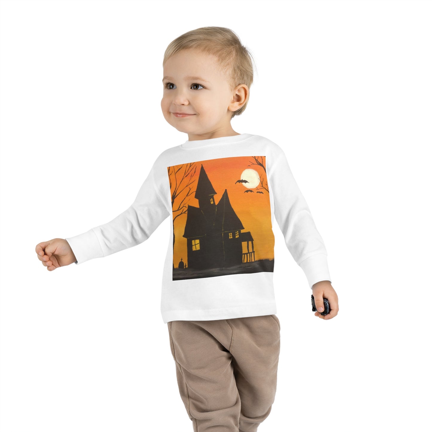 Halloween Spooky House Toddler Long Sleeve Tee