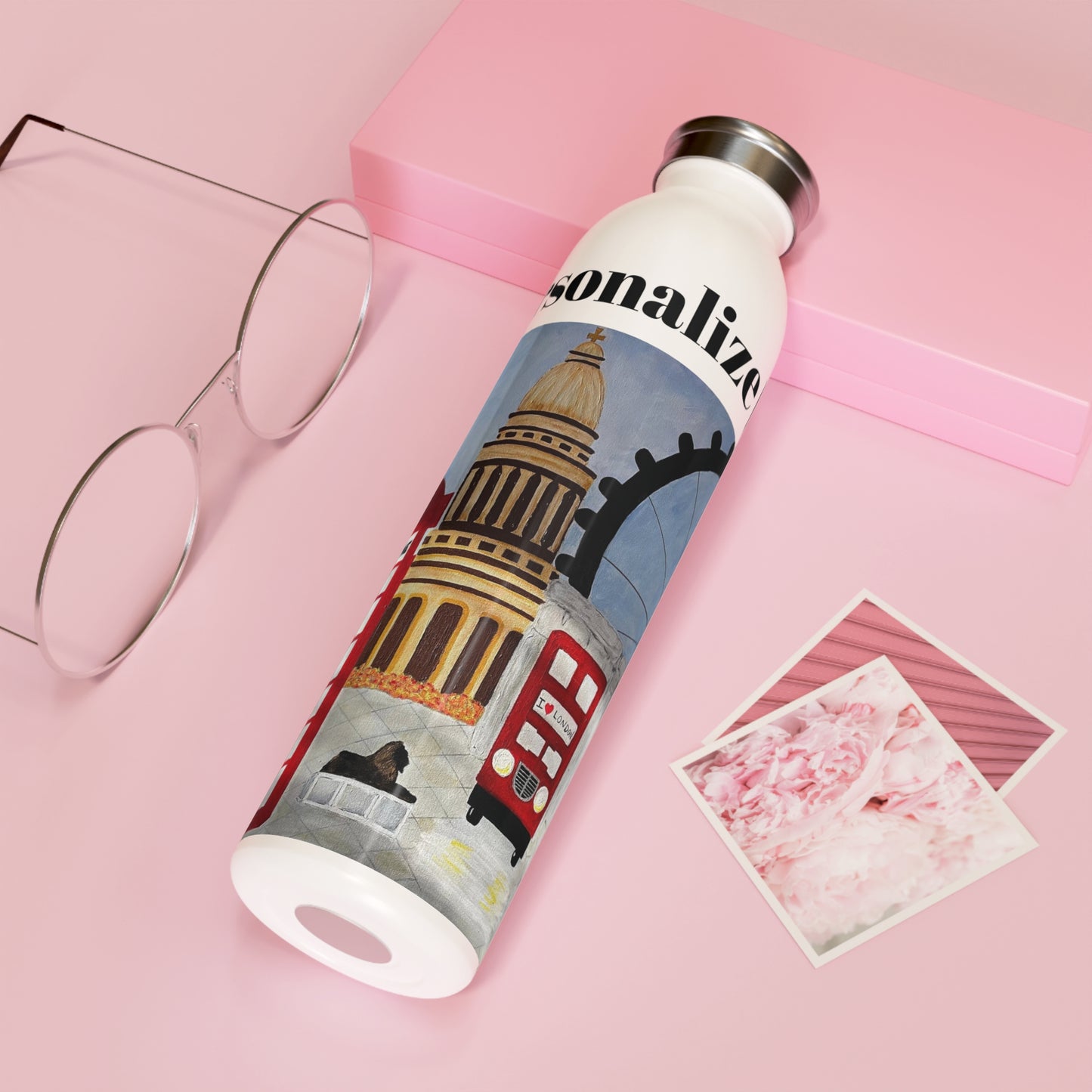 I Love London Slim Water Bottle (20oz)