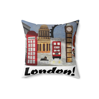 I love London Throw Pillow (White)