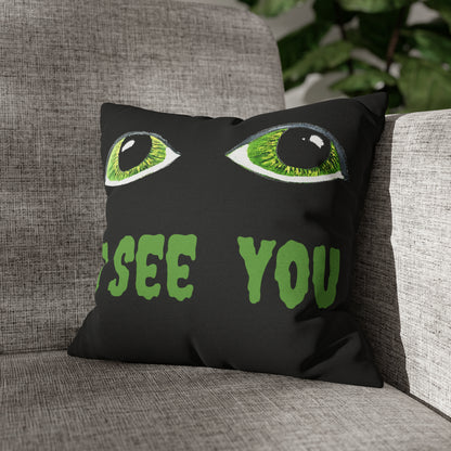 Halloween Spooky Eyes Square Pillow Case