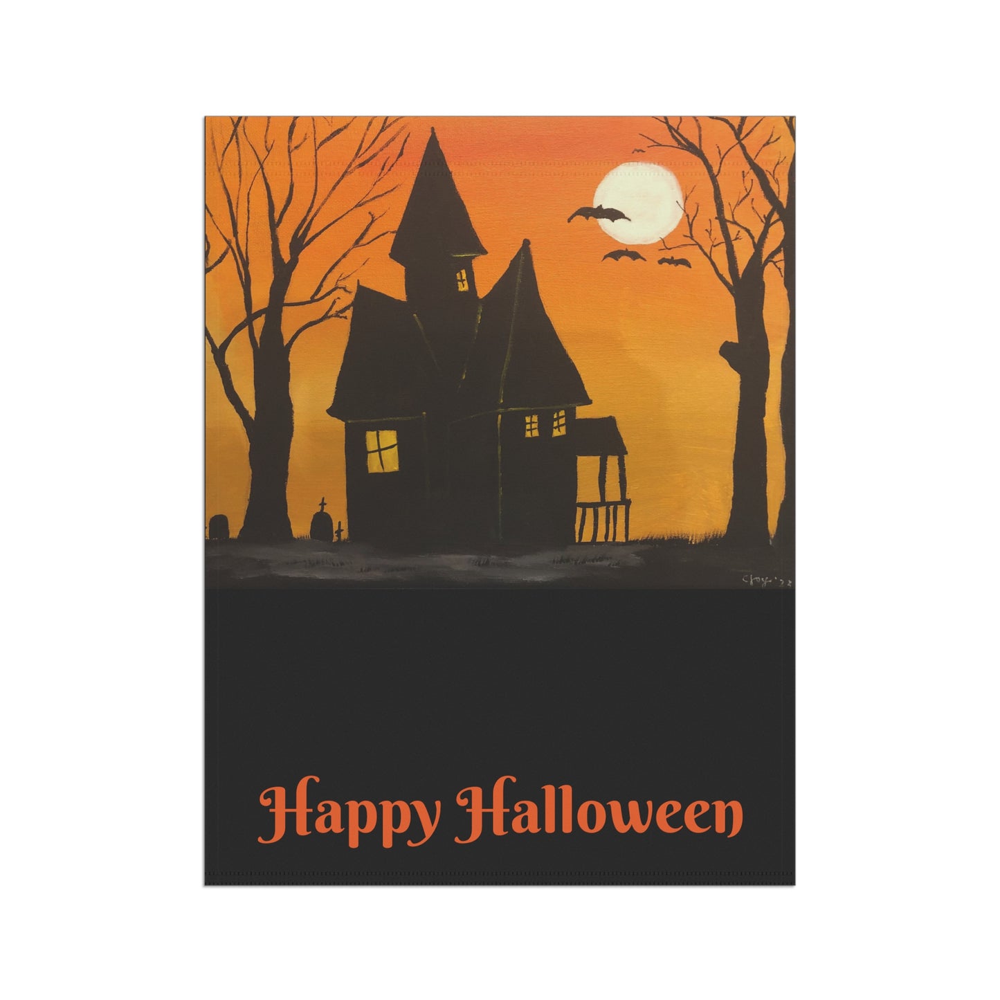 Halloween Spooky House Welcome Garden & House Banner