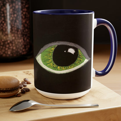 Halloween Spooky Eyes Two-Tone Coffee Mugs, 15oz