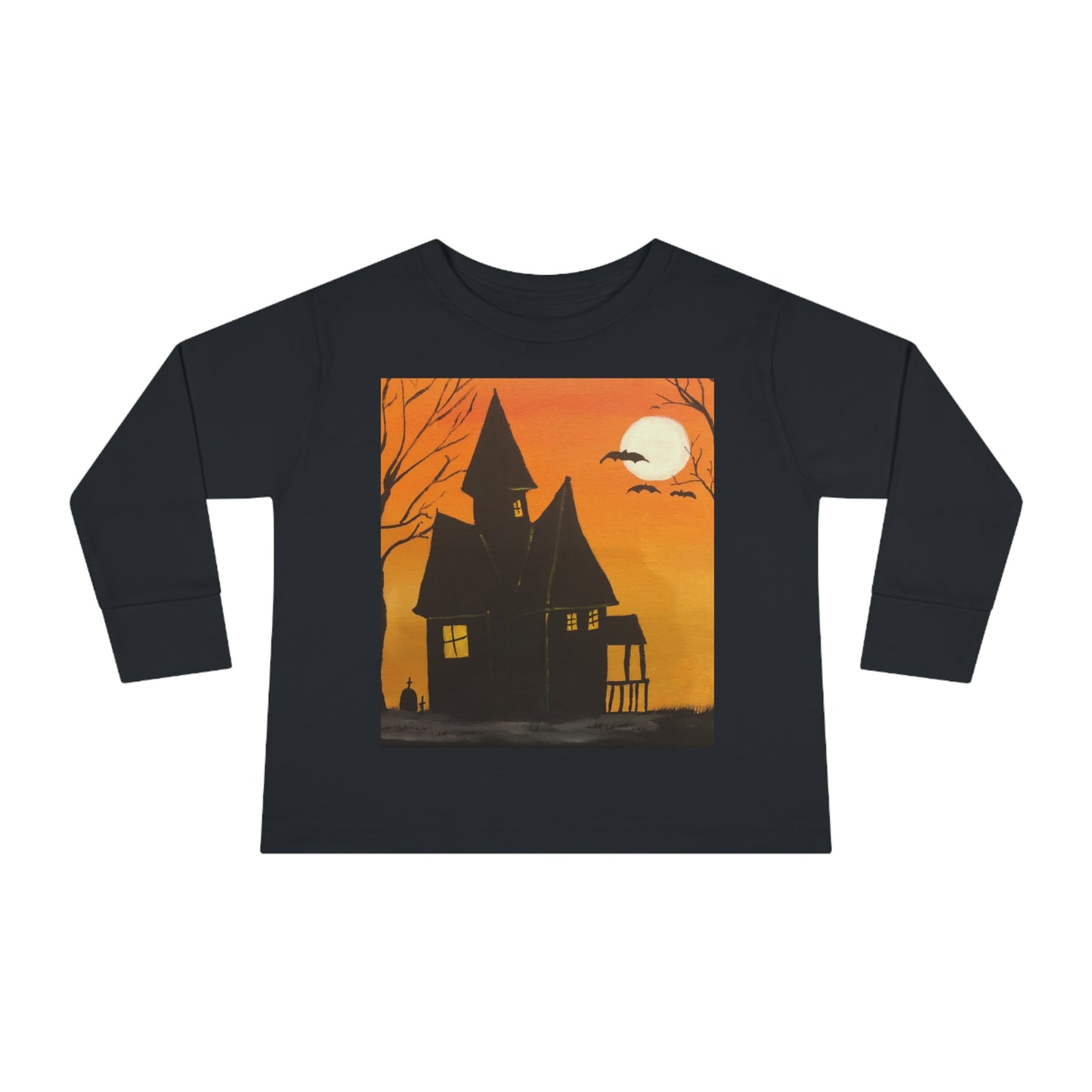 Halloween Spooky House Toddler Long Sleeve Tee