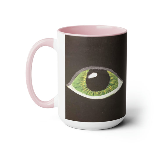 Halloween Spooky Eyes Two-Tone Coffee Mugs, 15oz